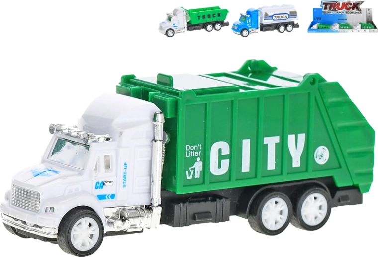 Ciężarówka na napęd cierny 12,5 cm – wywrotka, śmieciarka, cysterna