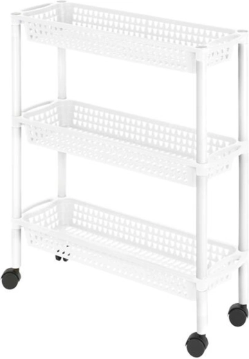 Heidrun plastikowy regał na kółkach z 3 koszykami 60 × 18 × 61 cm (mix kolorów)