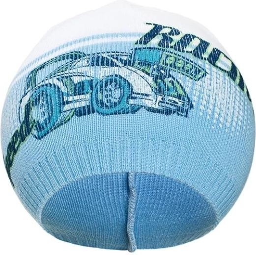 dziecięca jesienna czapeczka New Baby Racing jasnoniebieska 110 (4–5 lat)
