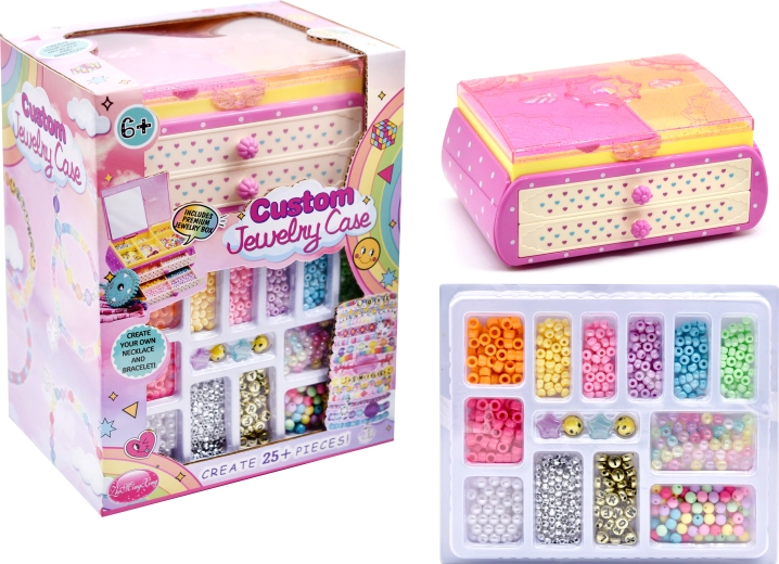 Zestaw koralików z szkatułką na biżuterię