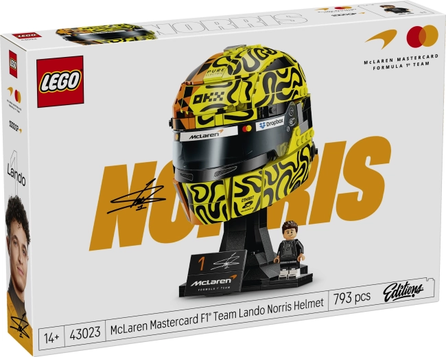 LEGO hełm Lando Norrisa z zespołu McLaren Mastercard F1