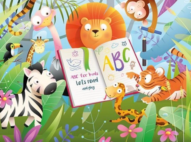 Drewniane puzzle Leśna szkoła 100 elementów