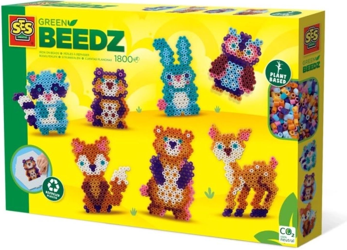 SES Creative Green Beedz – koraliki do prasowania, leśne zwierzątka