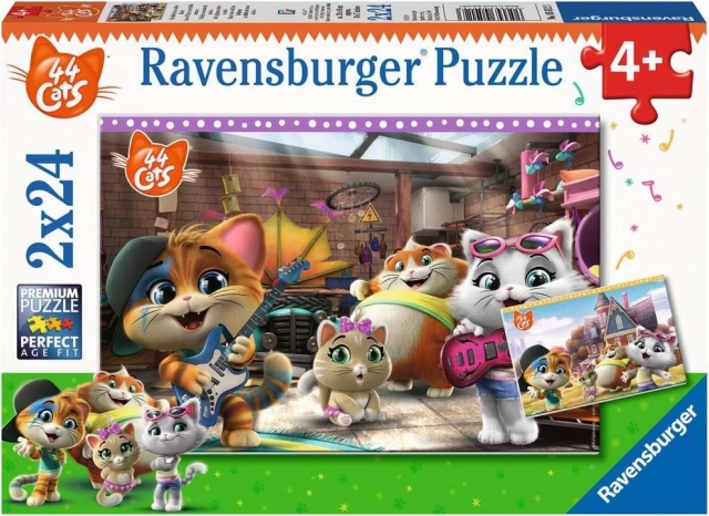 Puzzle dla dzieci RAVENSBURGER 44 KOTY – 2×24 elementy