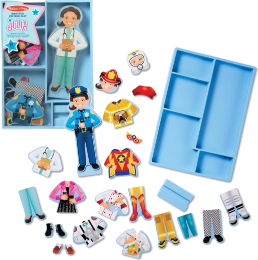 Magnetyczna drewniana lalka do ubierania Julia Melissa & Doug, 26 elementów
