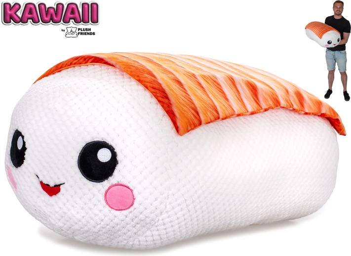 Plush Friends Kawaii pluszowe sushi nigiri z łososiem 60 cm