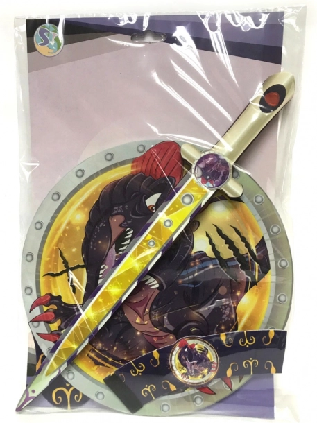 Piankowy miecz i tarcza D‑Rex dla dzieci