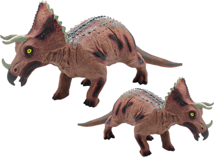 duża figurka dinozaura triceratops z dźwiękiem 36 cm brązowa