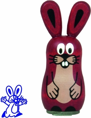 Drewniana pieczątka Zając Krecik i przyjaciele