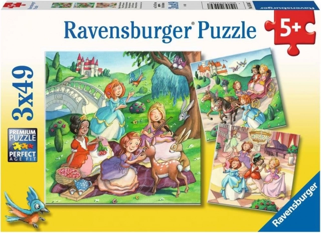 Puzzle Małe księżniczki 3×49 elementów RAVENSBURGER