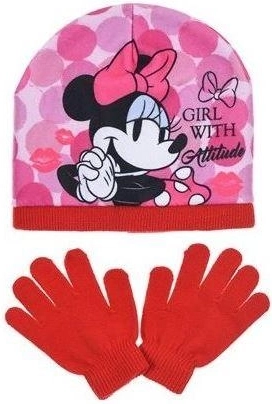 Czerwona czapka i rękawiczki Minnie