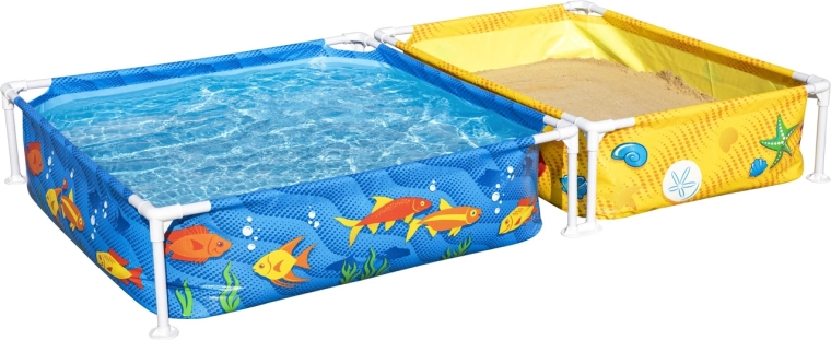 Bestway My First Frame Pool – zestaw: basenik dziecięcy i piaskownica 213 × 122 × 30,5 cm