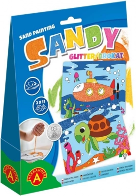 Obrazy z piasku żółw i łódź podwodna