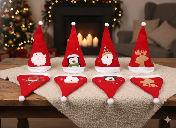 Czapka świąteczna Mikołaja – mix wzorów