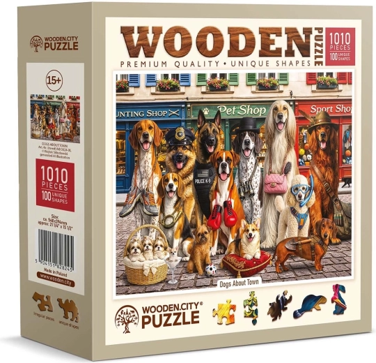 WOODEN CITY drewniane puzzle Psy w mieście, 1010 elementów