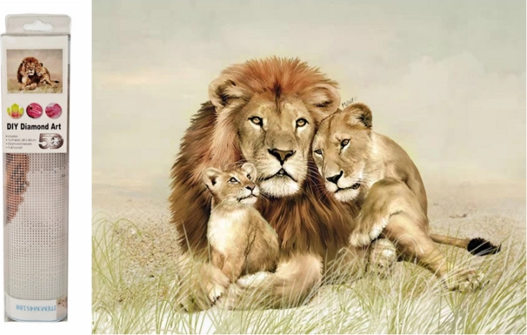 Mozaika diamentowa – lwy