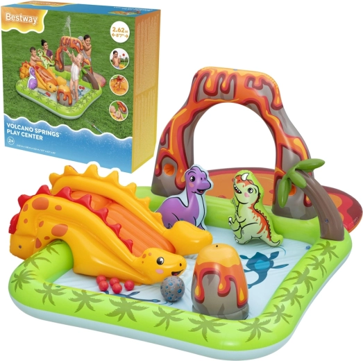 Dmuchane wodne centrum zabaw Bestway z dinozaurami i wulkanem Volcano and Springs
