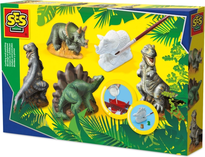 Gipsowy zestaw potrójny dinozaury