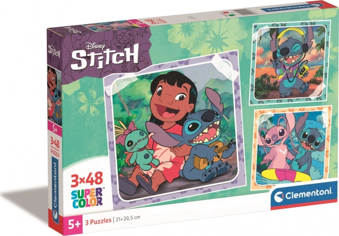 Puzzle CLEMENTONI Stitch 3×48 elementów