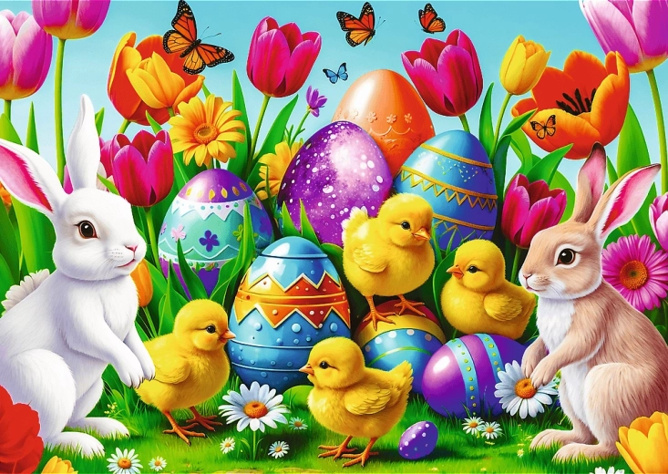 Puzzle Wielkanocna łąka 500 elementów TREFL