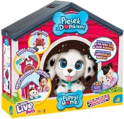 Maskot Little Live Pets dalmatyńczyk z domkiem