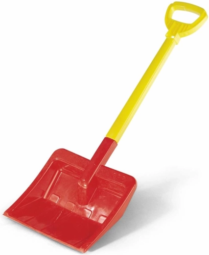 Czerwone plastikowe grabie do śniegu i ogrodu