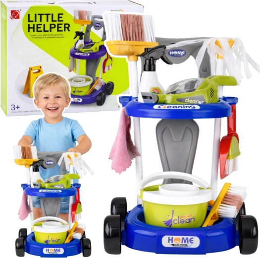 Interaktywny wózek do sprzątania dla dzieci z odkurzaczem i 20 akcesoriami