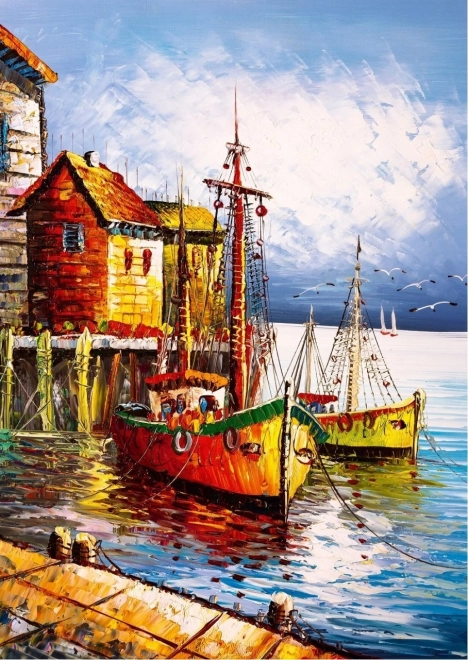 Puzzle ART PUZZLE pomarańczowy port 500 elementów