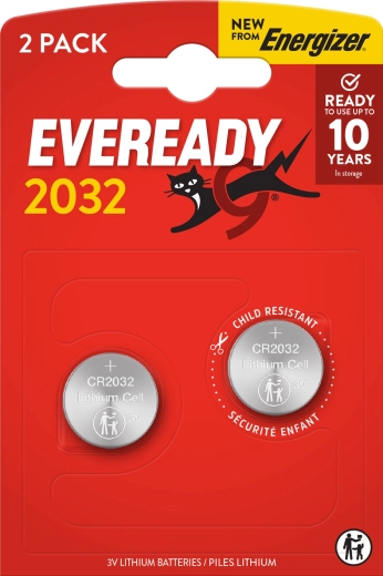 Energizer Eveready baterie litowe CR2032, 3 V, opakowanie 2 szt.