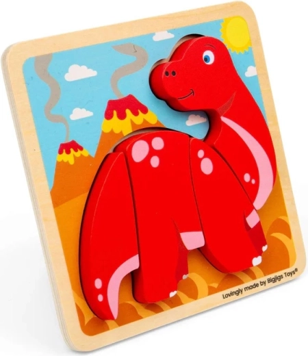 Bigjigs Toys drewniane puzzle wkładane diplodok