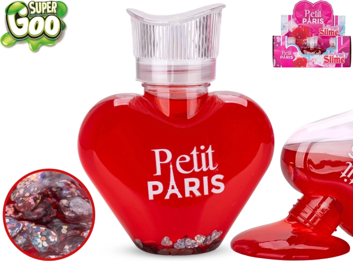 Super Goo slime Petit Paris z brokatem w buteleczce w kształcie serca 300 g (12 szt.)