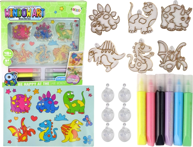 Kreatywny zestaw witraży Fusing Paint Dinozaury 3D