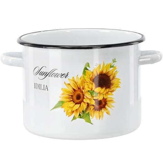 Emaliowany garnek ze słonecznikiem 5,5 l, 22 cm