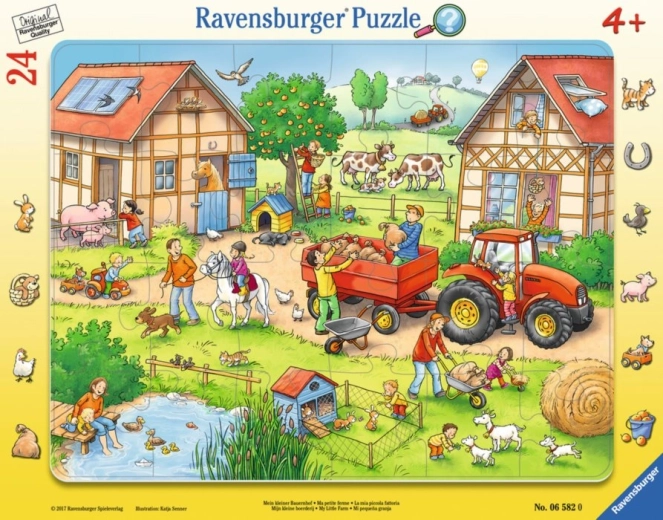Dziecięce puzzle w ramce 24 elementy Moja mała farma Ravensburger