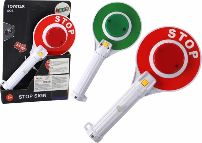 Dziecięcy policyjny lizak dwustronny ze światłami stop/jedź