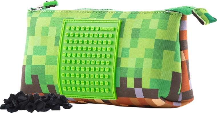 Duże zielono-brązowe etui Pixie Crew z małym panelem