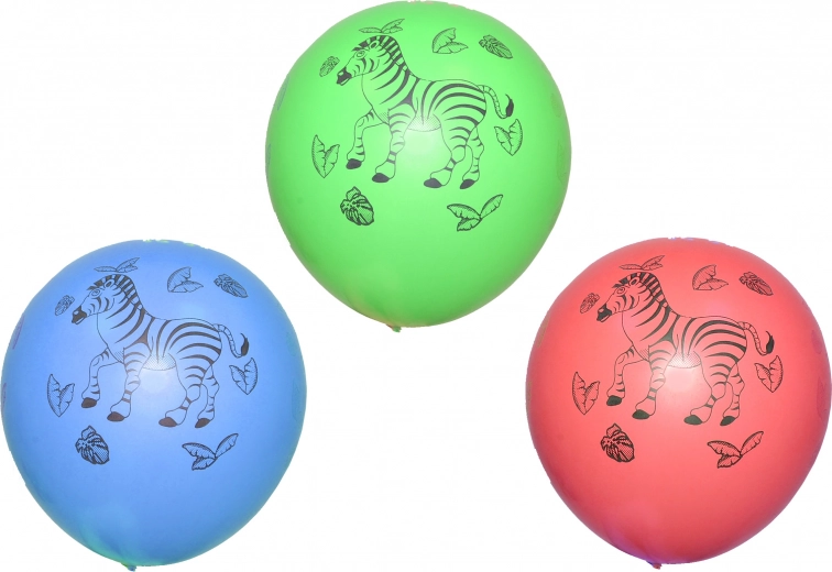 Balon dmuchany zebra 30 cm - 10 sztuk