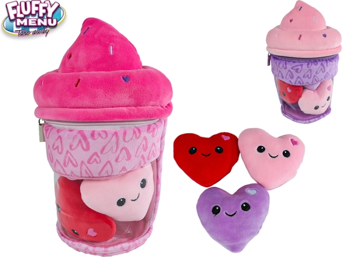 Pluszowe lody Fluffy Menu z trzema serduszkami 25 cm