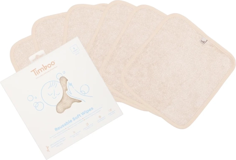 Timboo miękkie wielorazowe chusteczki frosted almond (6 szt.)