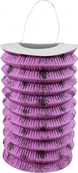 Papierowy lampion halloweenowy z pająkami 15 cm