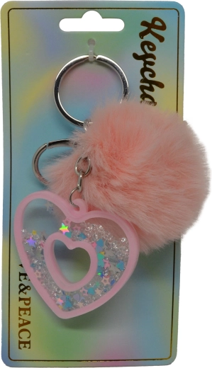 Różowy brelok do kluczy w kształcie serca