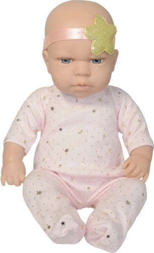 Laleczka niemowlę noworodek w kombinezonie z opaską