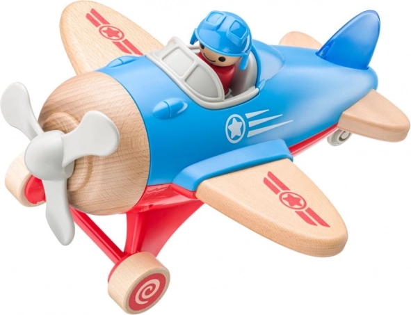 Duży samolot zabawkowy z pilotem, świecący i wydający dźwięki