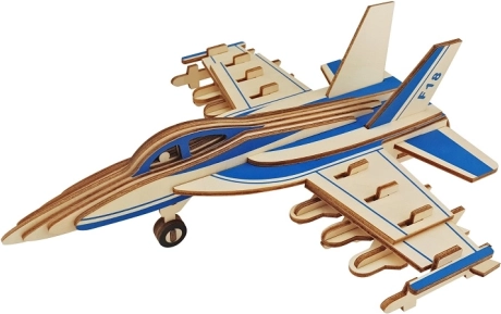 Woodcraft drewniane puzzle 3D myśliwiec F-18