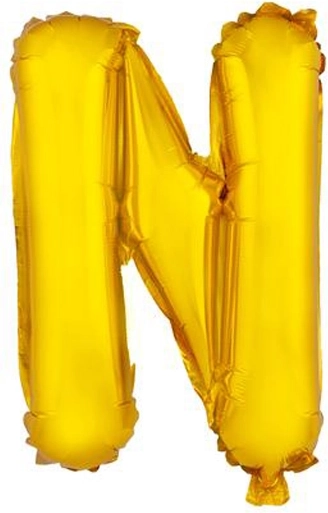 Balon foliowy litera N 30 cm złoty TORO