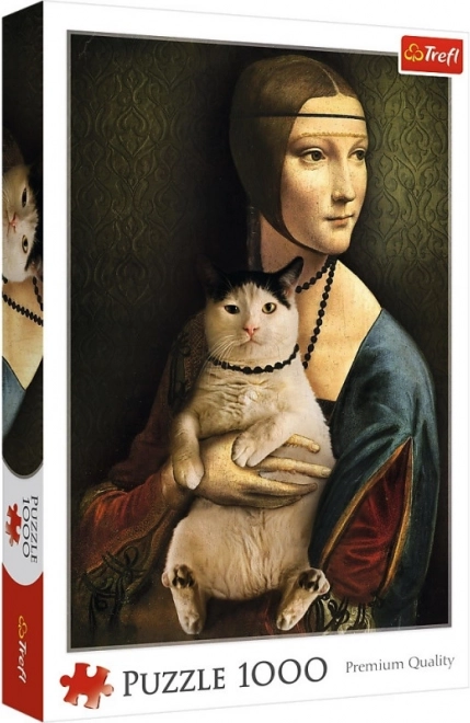 Puzzle 1000 elementów Dama z kotem