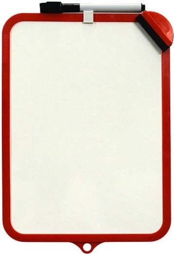 Dwustronna ścieralna tablica Concorde 19 × 29 cm czerwona