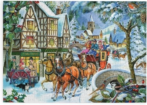 House of Puzzles Zimowy dyliżans puzzle z 500 dużymi elementami