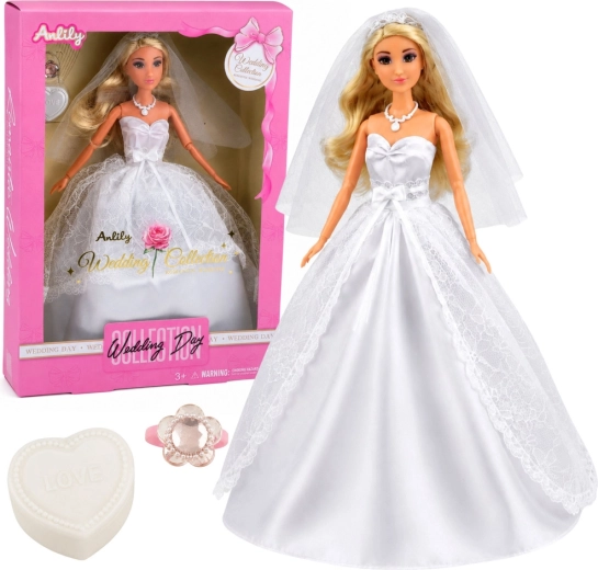 Anlily modna lalka panna młoda w sukni ślubnej 30 cm