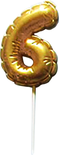 Tortowa świeczka cyfra 6 złota TORO